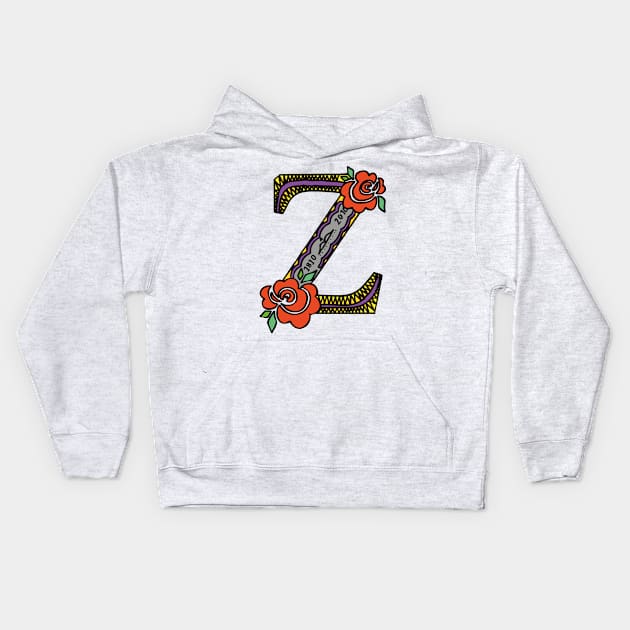 Crazy Monogram Z Kids Hoodie by Tylwyth